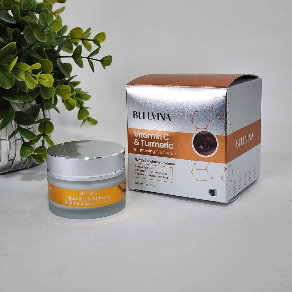 Bellvina Vitamin C & Turmeric Brightening Eye Cream Plumps Hydrates 1 oz / 30 mL